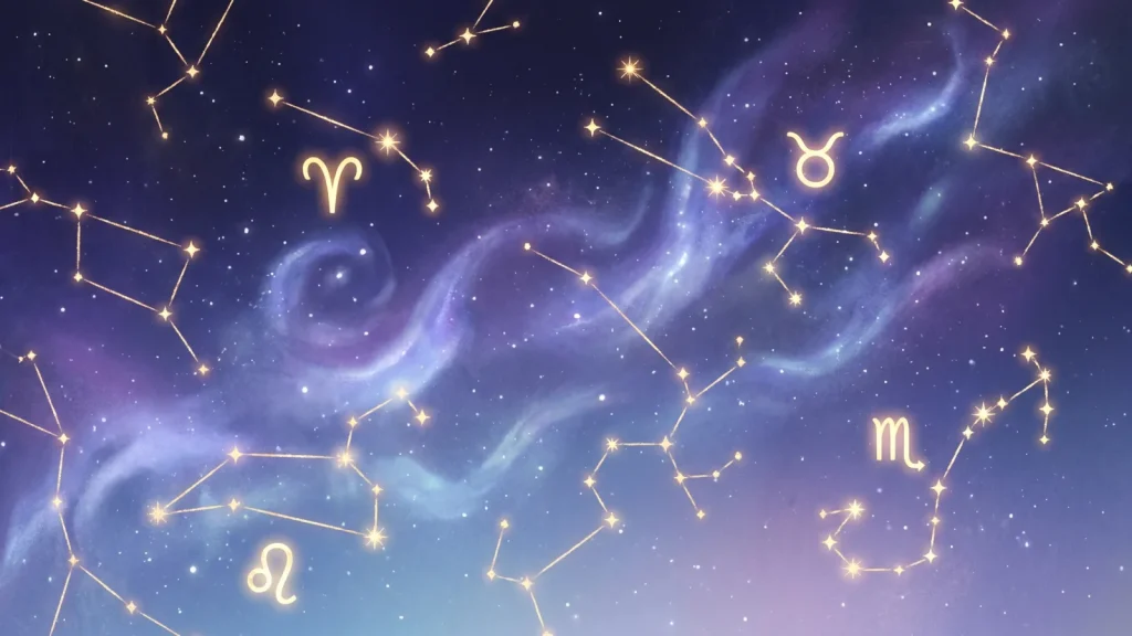Ciel étoilé et constellations du zodiaque